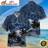 Palm Shadow Stripe Navy Dallas Cowboys Tropical Hawaiian Shirt