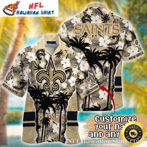 Palm Shadows New Orleans Saints Aloha Shirt