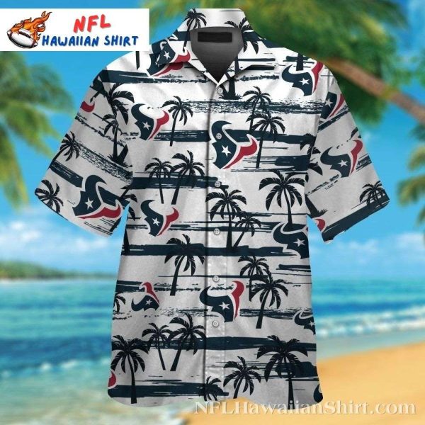 Palm Silhouette And Star Logo Houston Texans Hawaiian Shirt