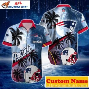 Palm Sunset Patriots – Personalized New England Patriots Hawaiian Shirt