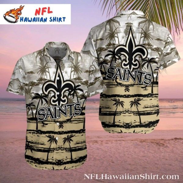 Palms And Fleur-de-Lis – New Orleans Saints Beachfront Hawaiian Shirt