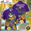 Night Rush Minnesota Vikings Contrast Sleeve Hawaiian Shirt