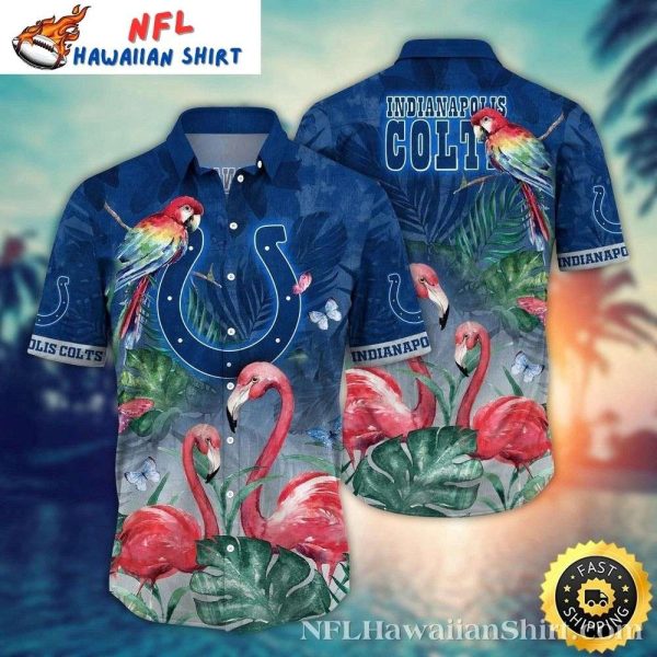 Parrot And Flamingo Chatter – Hawaiian Indianapolis Colts Conversational Shirt