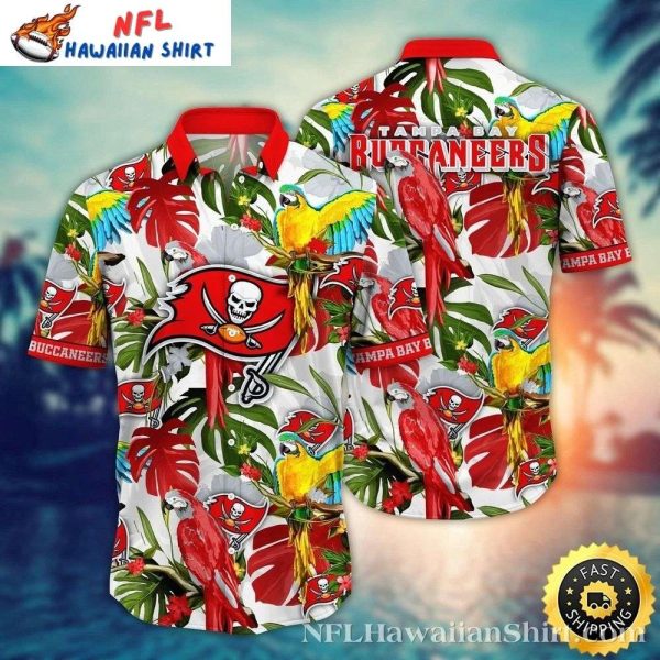 Parrot Paradise Tampa Bay Buccaneers NFL Hawaiian Shirt