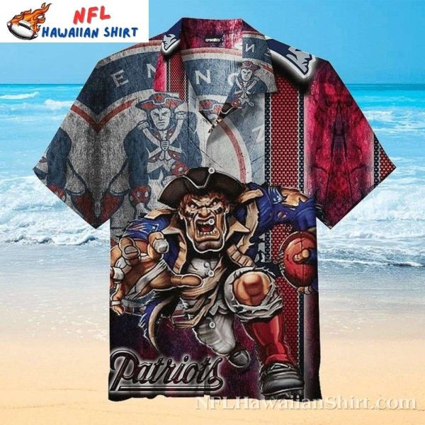 Patriot Warrior Grunge New England Patriots Hawaiian Shirt – Battle Ready Aloha Style