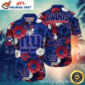 Patriotic Bloom New York Giants Aloha Shirt – NY Floral Gridiron Edition