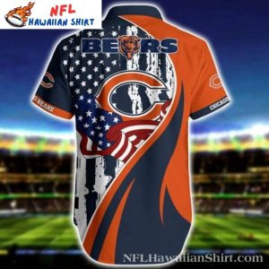 Patriotic Chicago Bears Wave Stripe Hawaiian Shirt – Men’s Star-Spangled Sport