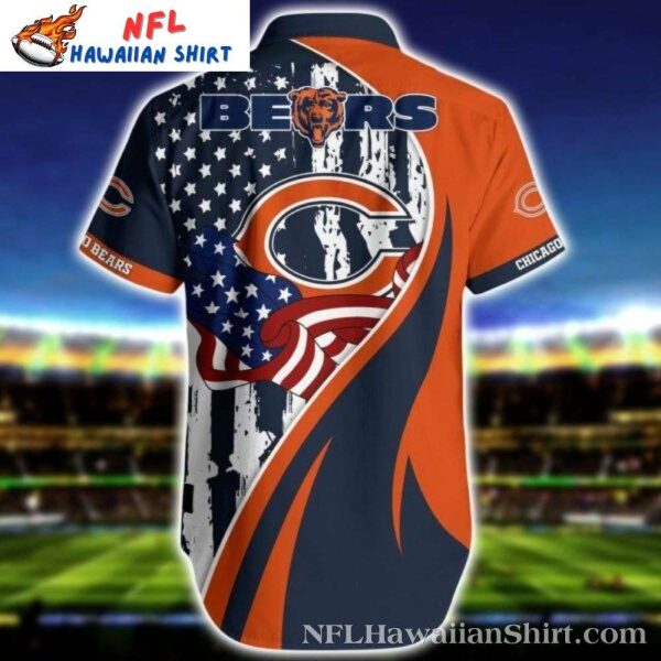 Patriotic Chicago Bears Wave Stripe Hawaiian Shirt – Men’s Star-Spangled Sport