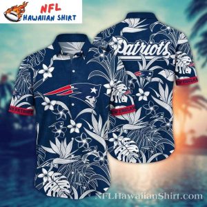Patriotic Hibiscus New England Patriots Aloha Shirt