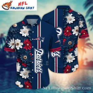 Patriotic Petals New England Patriots Hawaiian Shirt – Floral Game Day Elegance
