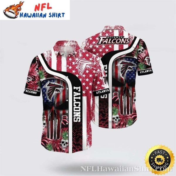 Patriotic Play Atlanta Falcons Hawaiian Shirt With Skulls