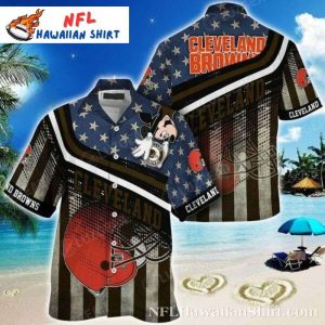Patriotic Play Cleveland Browns Hawaiian Shirt – Stars And Helmets Aloha Edition