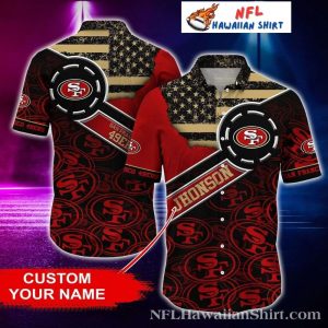 Patriotic Playmaker Custom San Francisco 49ers Hawaiian Shirt