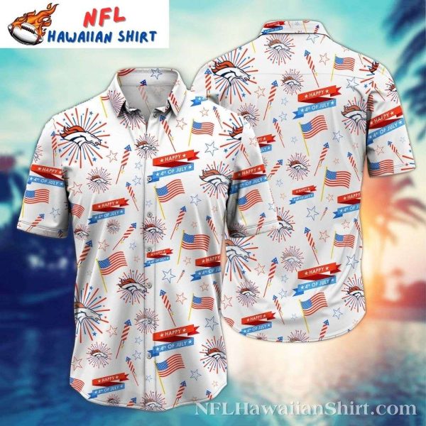 Patriotic Pride Denver Broncos 4th Of July Aloha Shirt