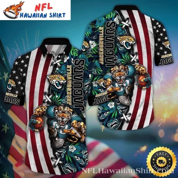 Patriotic Prowl – Jacksonville Jaguars Americana Flag Football Shirt