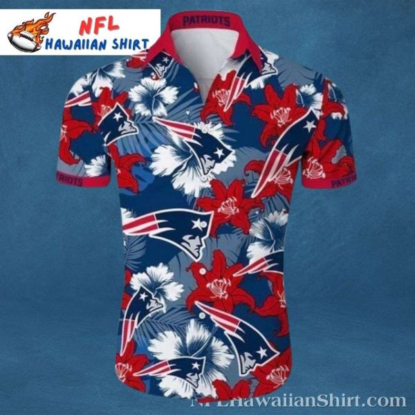 Patriots Americana Floral Hawaiian Shirt – Patriotic Colors With Dynamic Botanicals