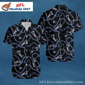 Patriots Nautical Chain Link Hawaiian Shirt – Anchored Team Spirit Design