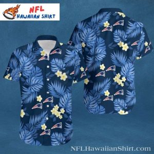 Patriots Palm Shadows Hawaiian Shirt – White And Blue Beach Vibes