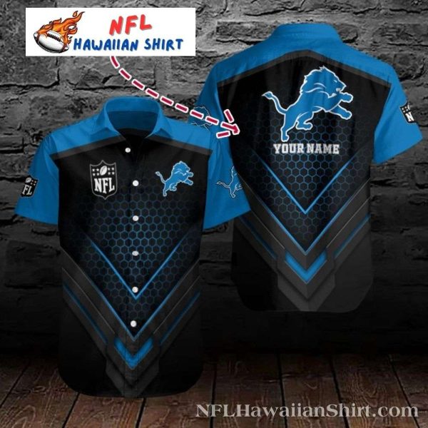 Personalized Detroit Lions Gridiron Cool-Tech Hawaiian Shirt