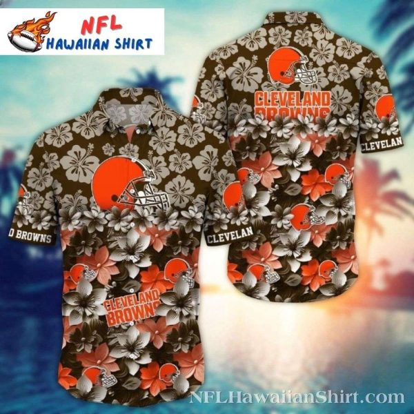 Personalized Hibiscus Blitz Cleveland Browns Hawaiian Shirt