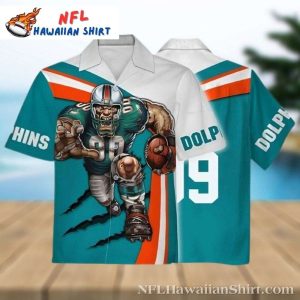 Personalized NFL Fathead Mascot Miami Dolphins Hawaiian Shirt