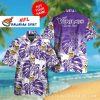 NFL Vikings White Hibiscus Bloom Purple Hawaiian Shirt For Men