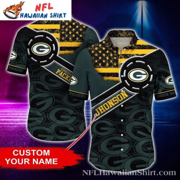 Personalized Starry Night Green Bay Packers Custom Name Hawaiian Shirt