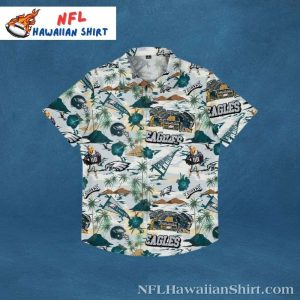 Philadelphia Eagles Beachfront Football And Palms Aloha Shirt