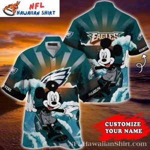 Philadelphia Eagles Enthusiast Surfing Mickey Hawaiian Shirt
