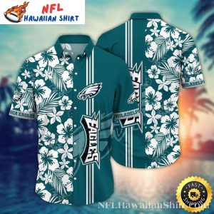 Philadelphia Eagles Floral Crest Midnight Aloha Shirt