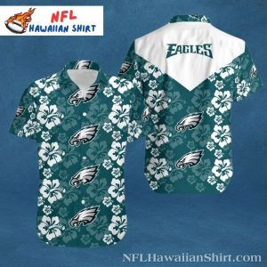 Philadelphia Eagles Floral Elegance Green Hawaiian Shirt