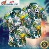 Philadelphia Eagles Floral Elegance Green Hawaiian Shirt