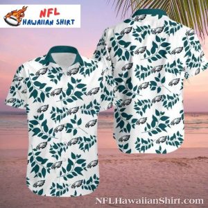 Philadelphia Eagles Leafy Wings Monochrome Hawaiian Shirt