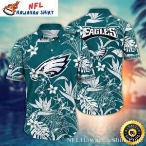Philadelphia Eagles Monochrome Botanicals Hawaiian Shirt