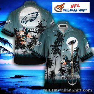 Philadelphia Eagles Moonlight Mickey Tropics Hawaiian Shirt