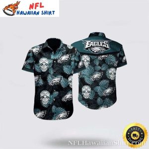 Philadelphia Eagles Nightshade Skulls Hawaiian Shirt