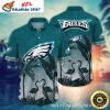 Teal Surge Philadelphia Eagles Hawaiian Shirt – Dynamic Feathered Flight