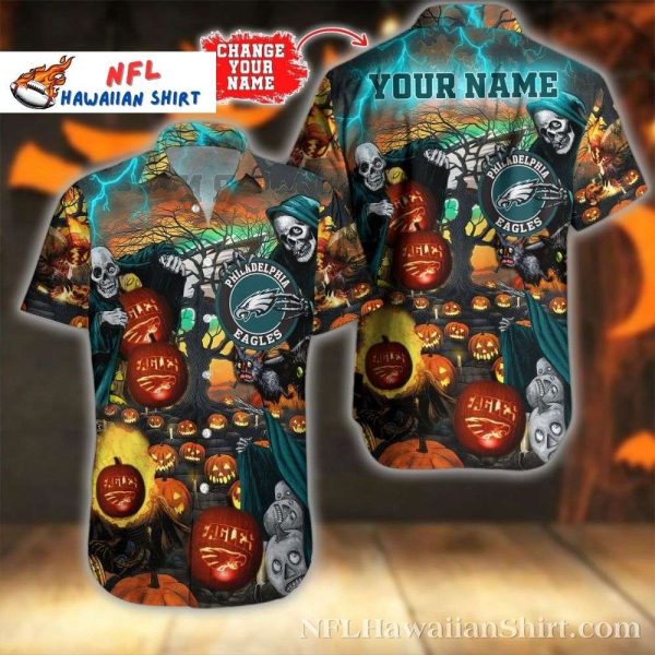 Philadelphia Eagles Spooky Touchdown Halloween Hawaiian Shirt