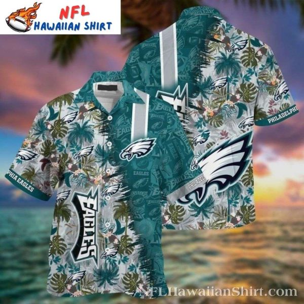 Philadelphia Eagles Sunset Palms Crosswalk Tropical Hawaiian Shirt