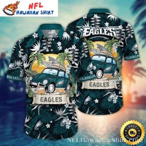 Philadelphia Eagles Surf’s Up Vintage Car Tropical Hawaiian Shirt