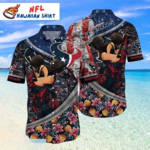 Pirate Cartoon Character Mickey Houston Texans Hawaiian Shirt