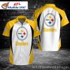 Pittsburgh Blitz – White Black Artistic Football Splash Hawaiian Steelers Shirt