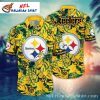 Pittsburgh Steelers City Skyline – Yellow Gradient Aloha Shirt