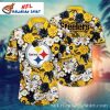 Pittsburgh Steelers Contrast Floral Emblem Hawaiian Shirt