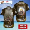 Pittsburgh Steelers Floral Steel Blackout Hawaiian Shirt