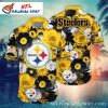 Pittsburgh Steelers Luau – Festive Floral Print Hawaiian Shirt