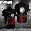 Pittsburgh Steelers Starry Night Palm Tropical Skull Hawaiian Shirt