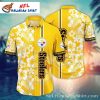 Pittsburgh Steelers Golden Petals And Bold Stripes Hawaiian Shirt