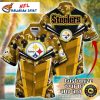 Pittsburgh Steelers Swoosh Hawaiian Shirt – Golden Swirl Fan Design