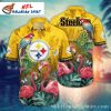 Pittsburgh Steelers Tropical Nights – Floral And Logo Hawaiian Shirt